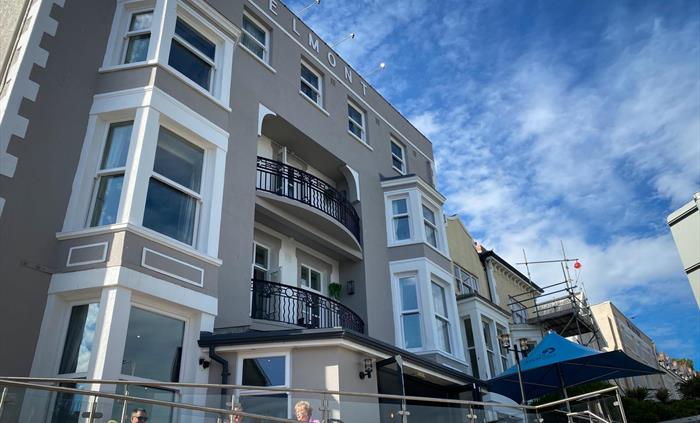 Exterior view of the Belmont Hotel.